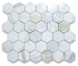 Calacatta Marble HONED 2 Inch Hexagon Mosaics