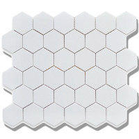 2 inch white hexagon porcelain mosaics
