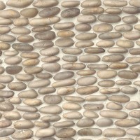Cream Beige Stacked Pebble Mosaic Tile