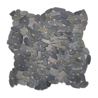 Blue Gray Sliced Mini small pebble mosaics